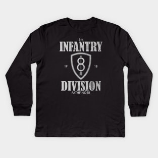 8th Infantry Division (distressed) Kids Long Sleeve T-Shirt